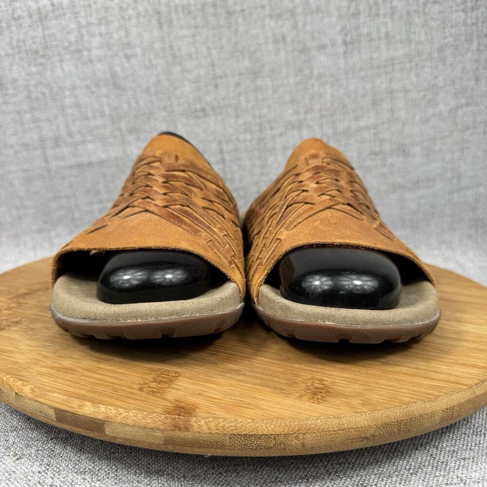 Taos Guru Sandals Women's Size 11 Woven Leather Slip-On Slides - Picture 3 of 9